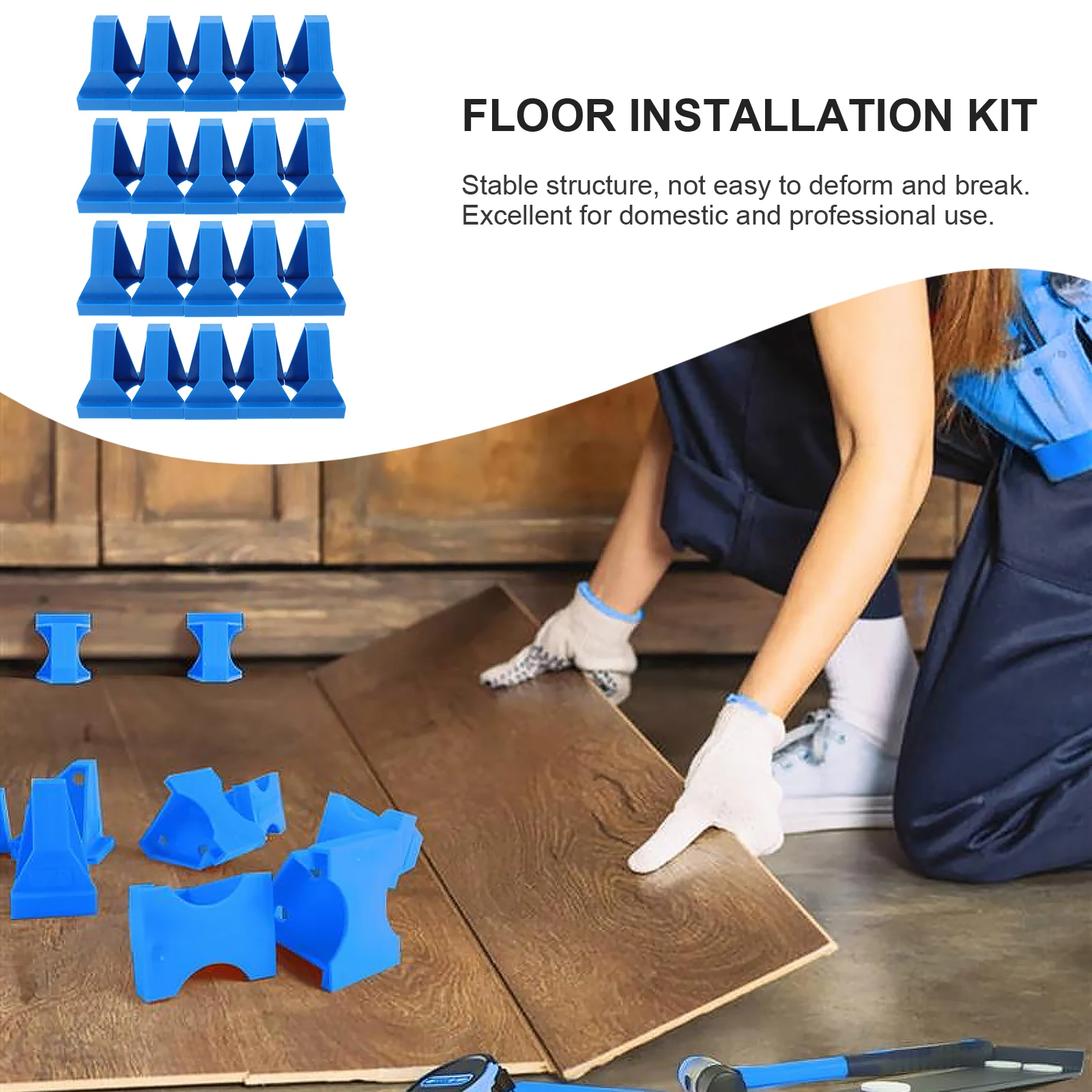 

20pcs Installation Gaskets ABS Laminate Laminate Floor Spacers Flooring Spacers Easy Install Floor Kit