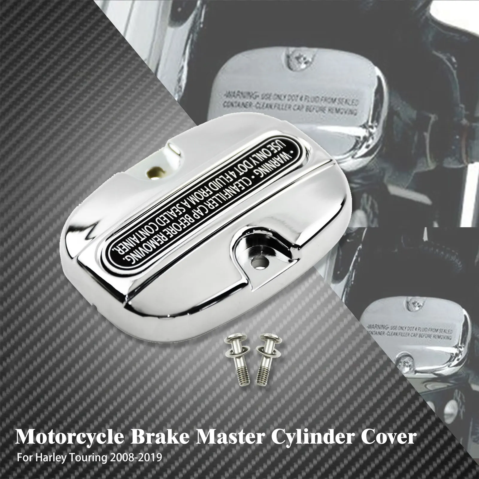 

Motorcycle Rear Brake Master Cylinder Cover For Harley Touring Road King FLTRX Street Glide Ultra Limited FLHT FLHTK FLTRX 08-19