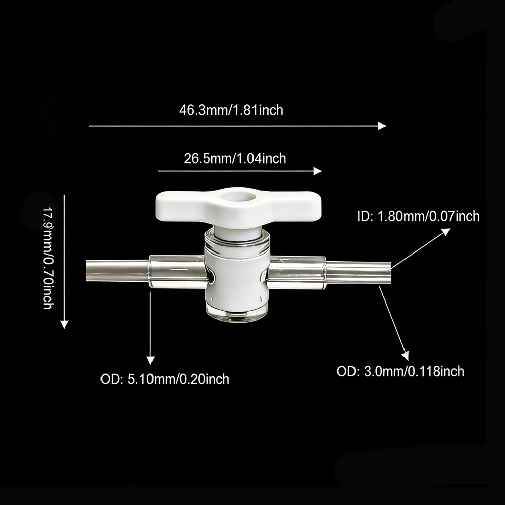 10PCS Plastic Two Ways Flow Control Luer Stopcock Valve