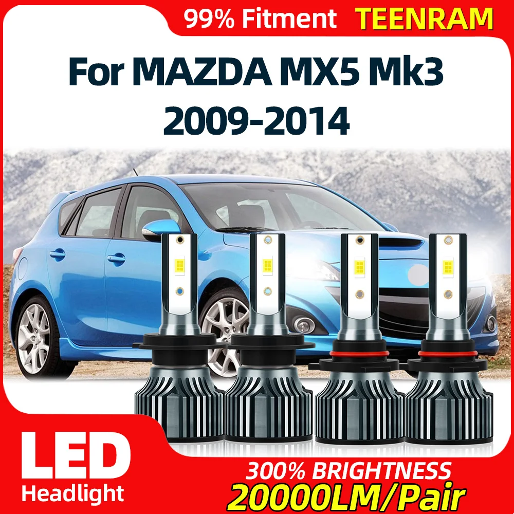 

LED Headlight Bulbs 40000LM 240W High Low Beam Turbo Auto Lights 12V 6000K For MAZDA MX5 Mk3 2009 2010 2011 2012 2013 2014