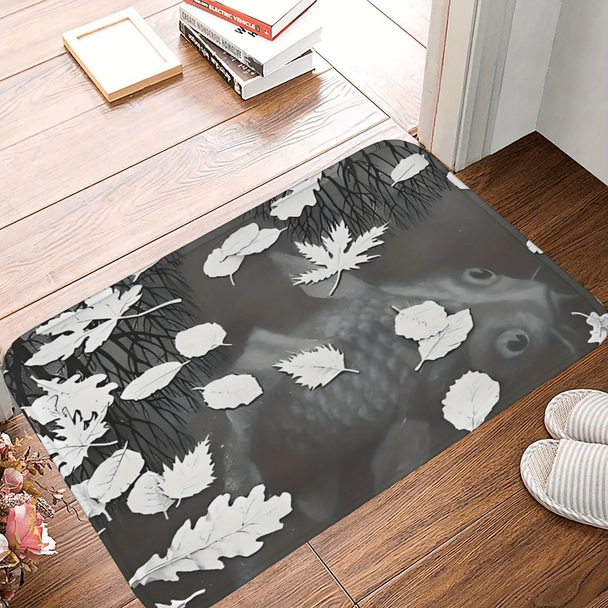 

1PC Fallen leaves Pattern Kitchen Rug Non-Slip Door Mat Pop design Bathroom Rug Bath Mat Carpet for Home Sink Laundry Decor