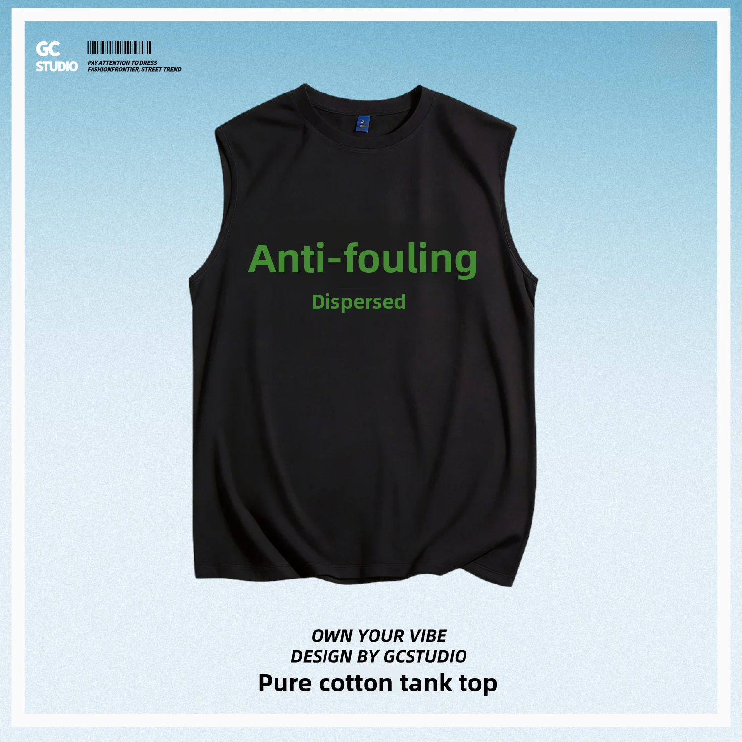 Unisex Cotton round Neck Sleeveless Vest Anti-rust Print Casual Loose Top Breathable Sporty Style Straight Hem No Brand