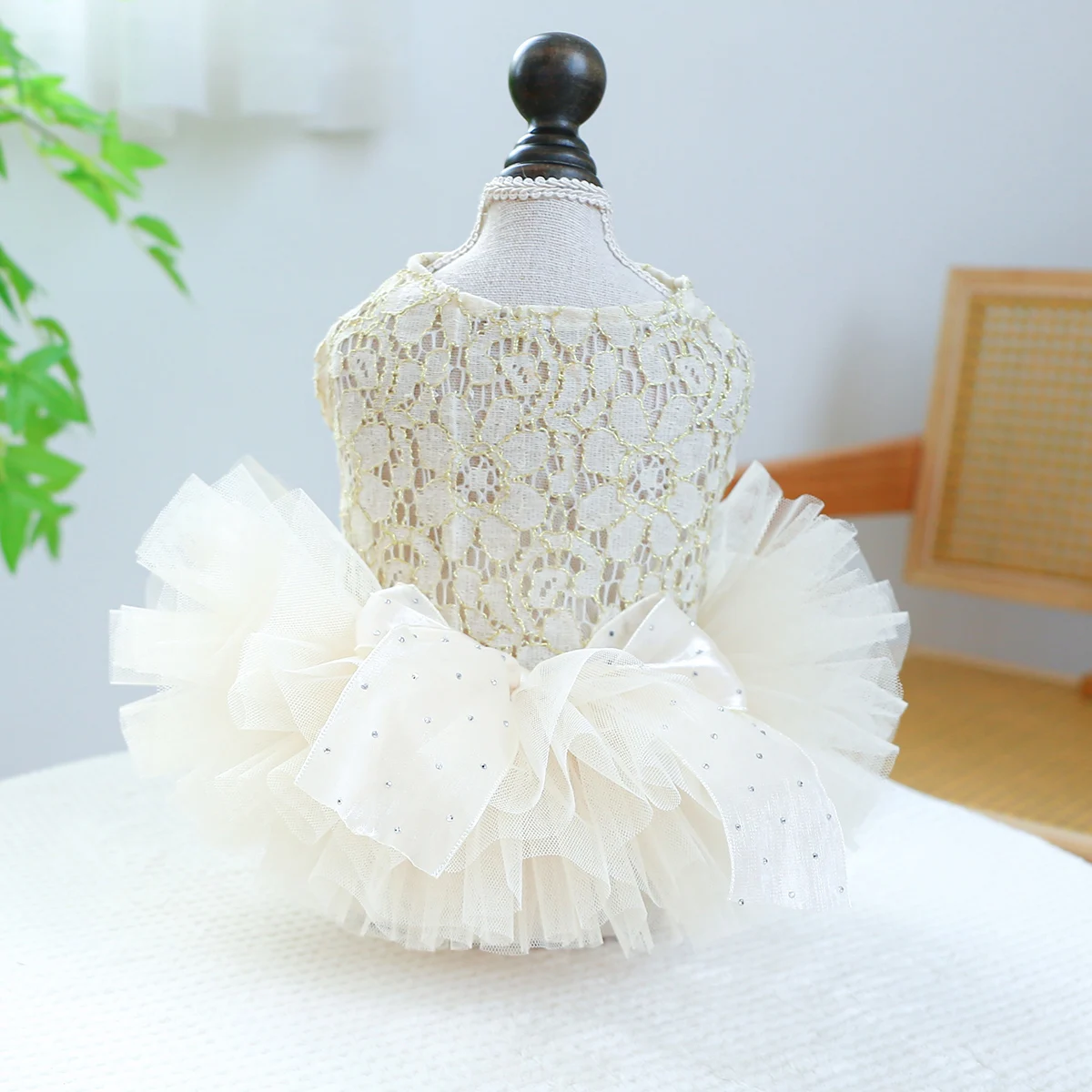 1PC Pet Apparel Dog Spring/Summer White Wedding Dress Princess Luxury Palace Pengpeng Skirt Chinese Dress For Small Medium Dogs