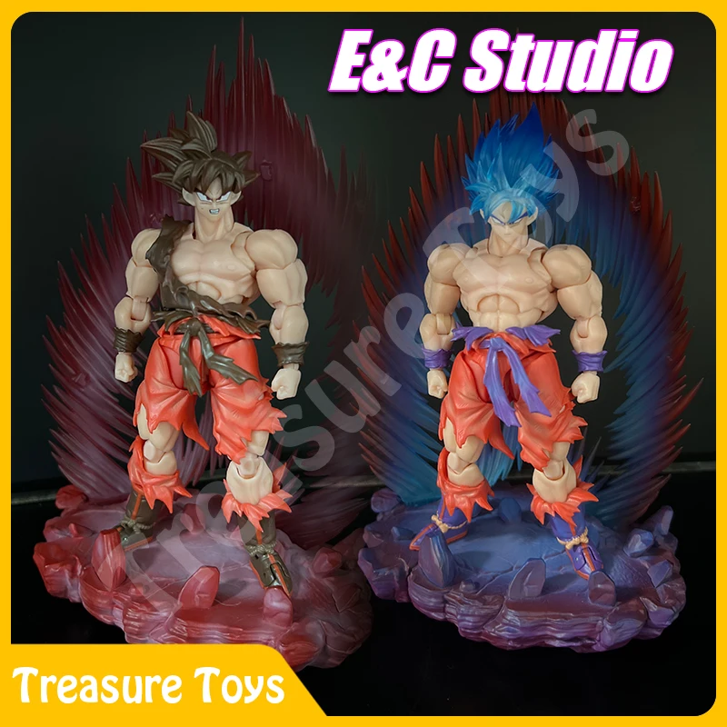 

E&C Studio Son Goku Фигурка Dragon Ball Super Saiyan God Son Goku Kaioken Battle Damaged 3.0 Body Аниме Фигурка Игрушки Подарки