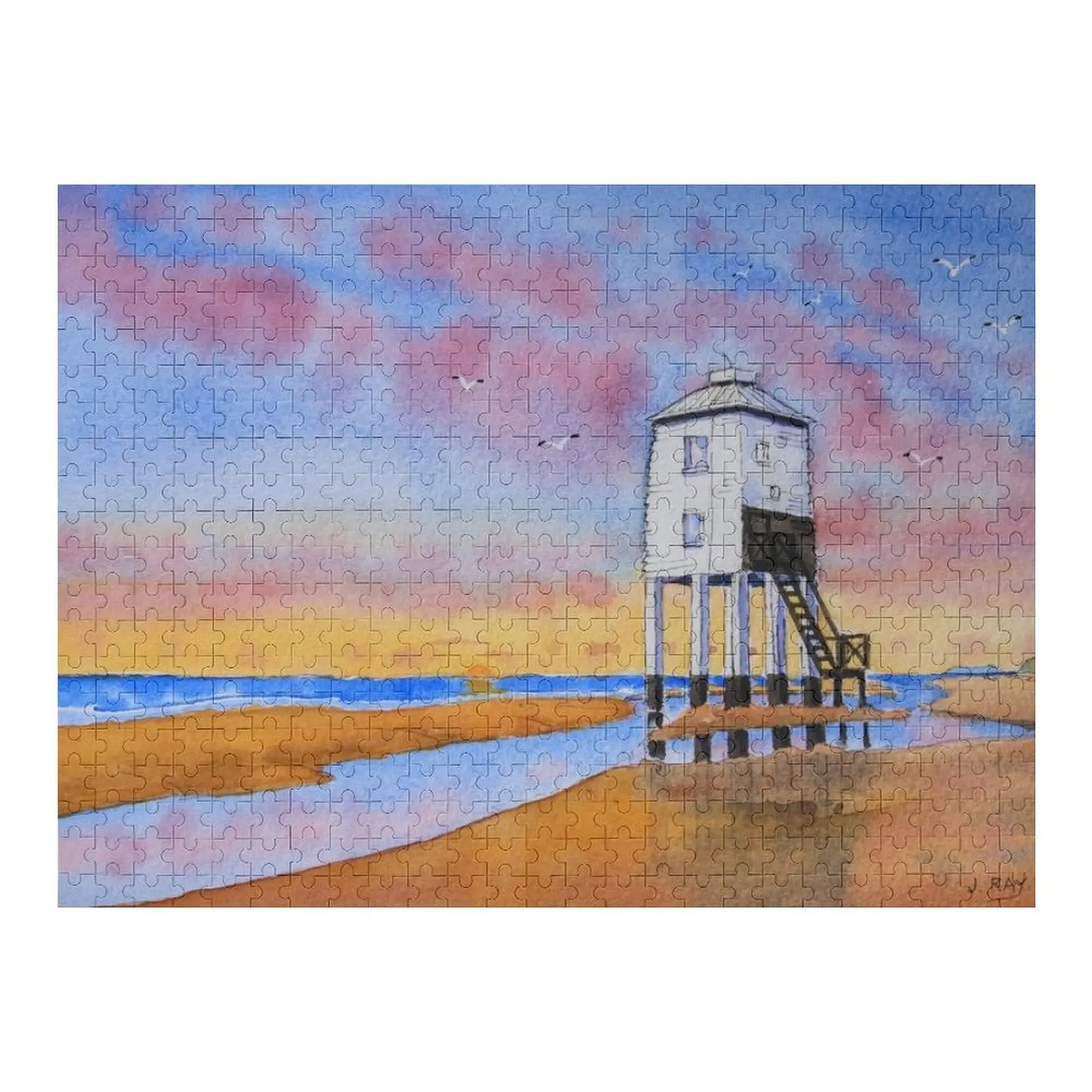 

Burnham-on-Sea Низкий маяк. Головоломка с фотографией, детские деревянные деревянные имя на заказ, персонализированная игрушка-головоломка