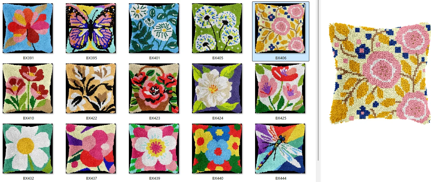 

Latch Hook Rug Kits Latch Hook Rug Pre-Printed Canvas Crochet Needlework Crafts for Adult 43-43 Colorfully Butterfly