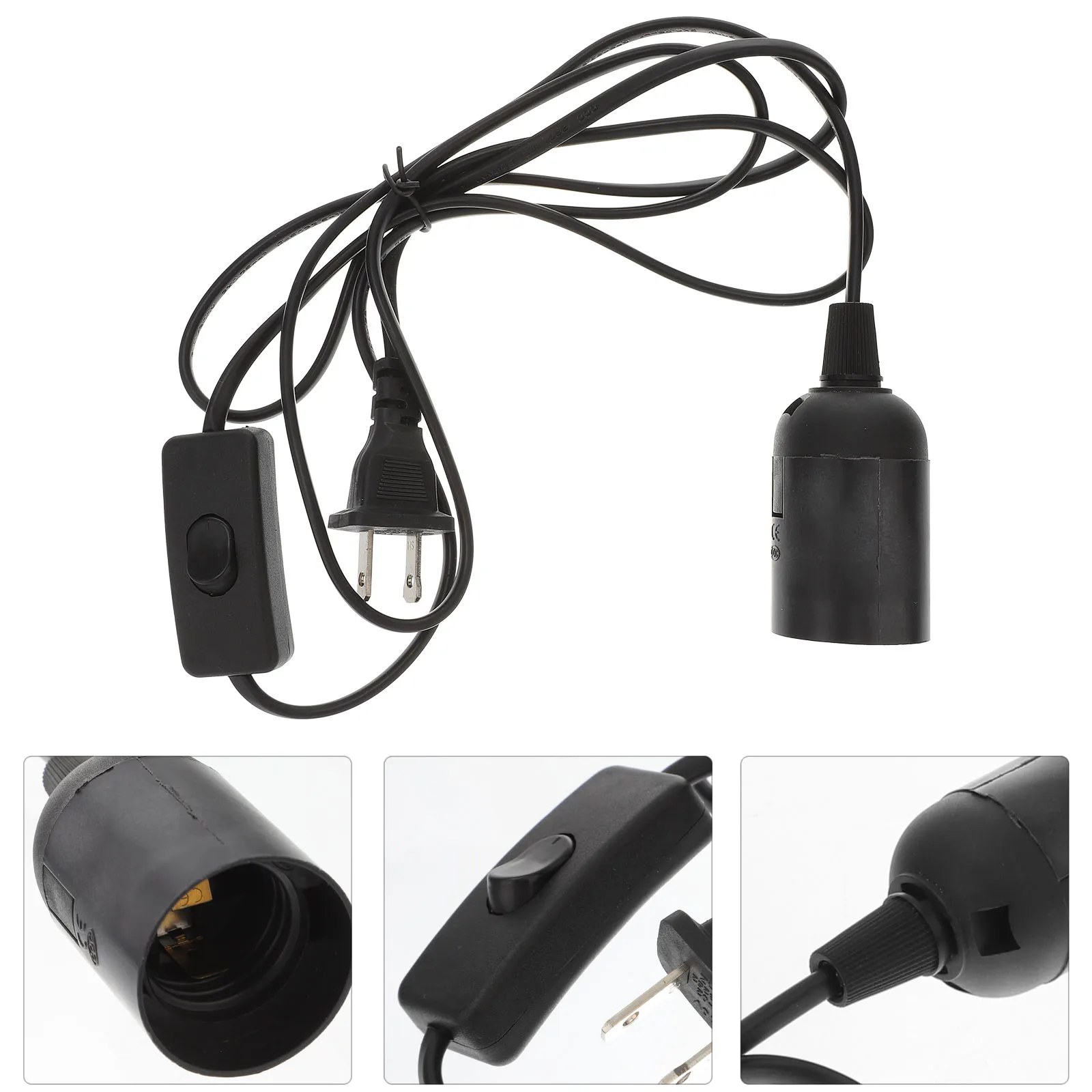 

2pcs E27 Light Bulb Socket With Cord Us Plug Pendant Hanging Lamp Extension Durable Sturdy Modern Design Lamp Accessories