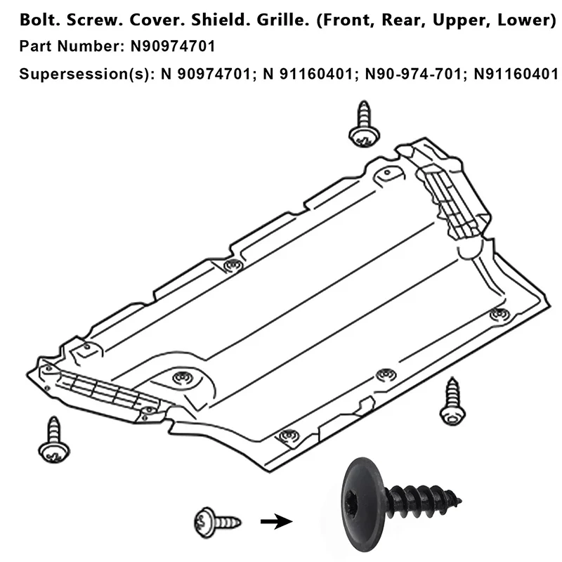 20 шт. для VW Golf, Audi, Seat, Skoda, решетка бампера, юбка, звездообразный болт N90974701, свод колеса автомобиля, подкладка, брызговик, зажим