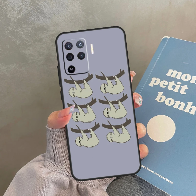 Funda de diseño divertido con perezoso de Yoga para Oppo A98 A78 A79 A18 A38 A58 A40 A60 A80 A16 A76 A96 A15 A74 A94 A54 A17 A77