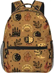 School Backpack Tarot Moon Butterfly Magic Goth for Women Girl Student Bookbag Durable Casual Daypack Teens College Hiking