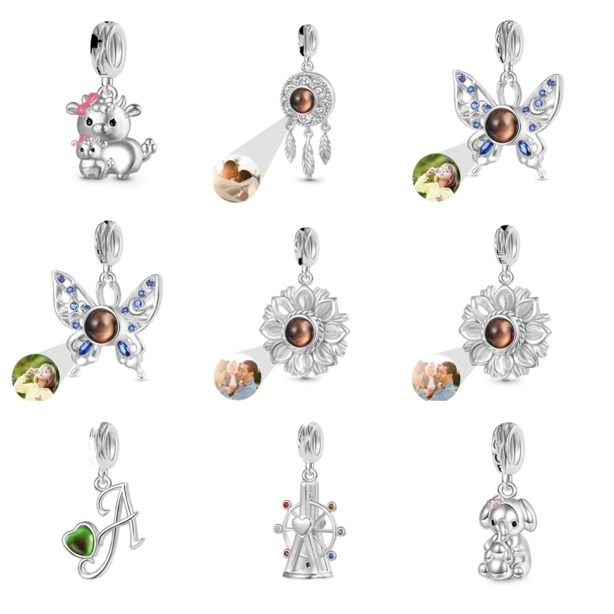 

Original Innovative Valentine's Day Love Series Heart-shaped Letter DIY Beaded Bracelet Accessories Sterling Silver Bow Beads