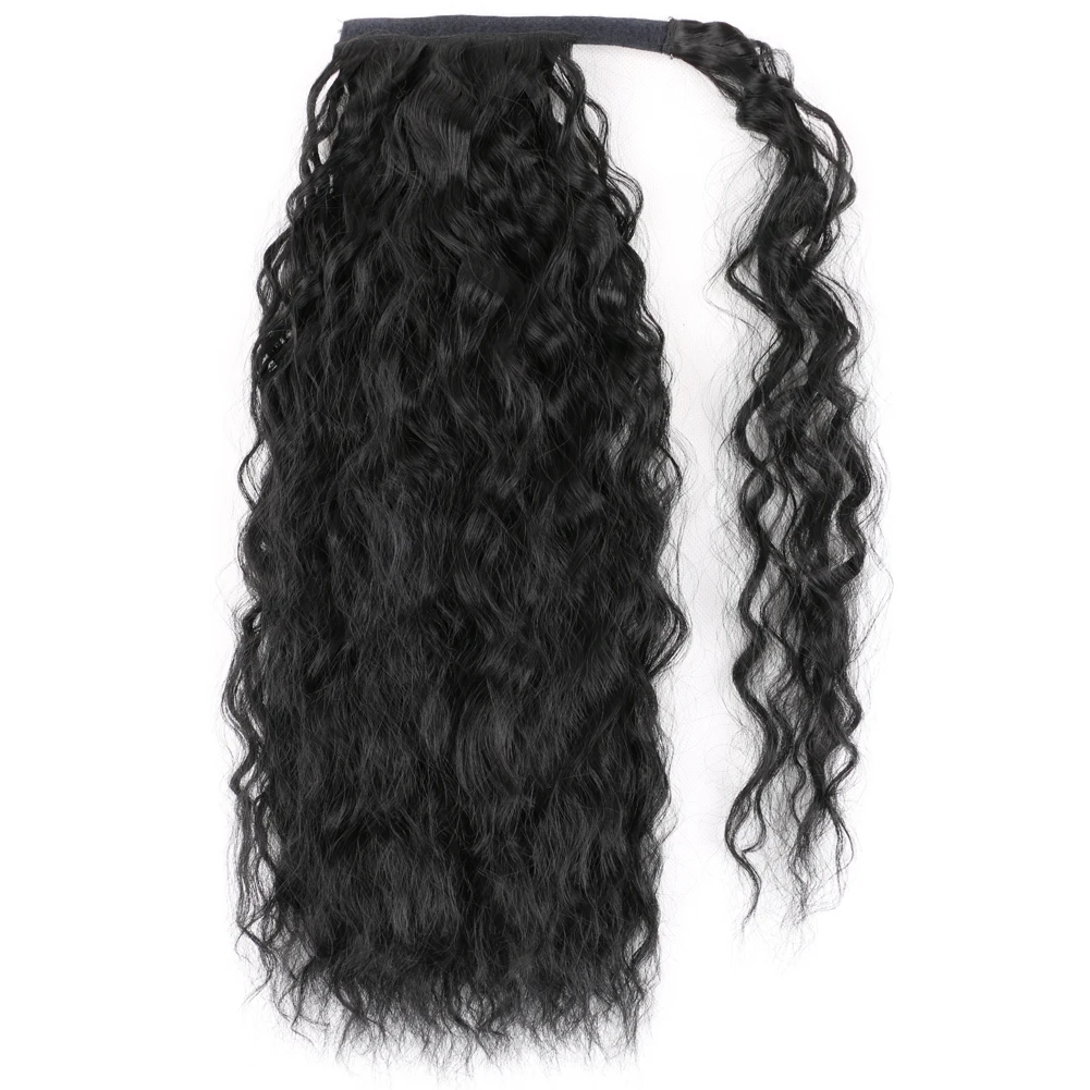 

Long Corn Curly Wrap Around Clip In Ponytail Hair Extension Horse Tail Heat Resistant Synthetic Pony Tail Fake Hair