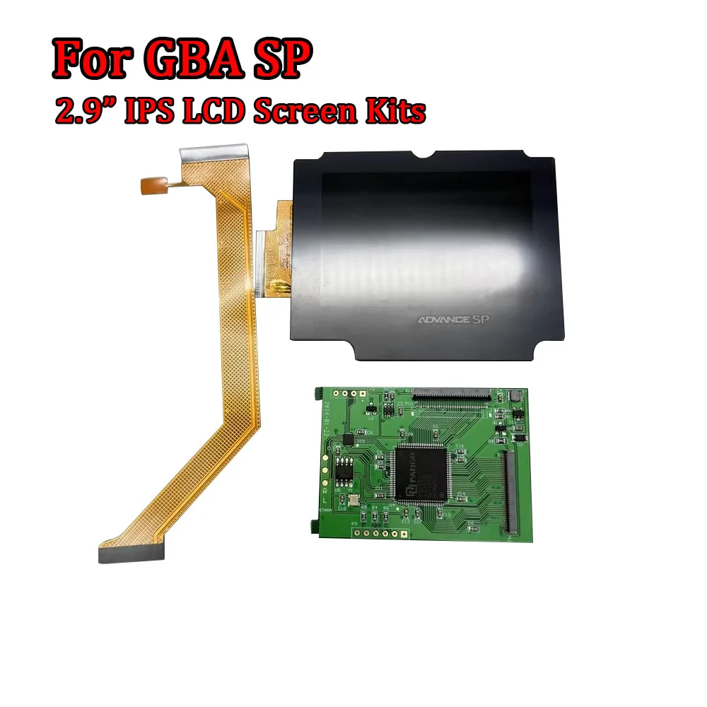 Ips klares Gehäuse transparente Shell-Spiele konsole Ersatz für Gameboy Advance GBA SP IP Original-LCD-Bildschirm mit Zubehör
