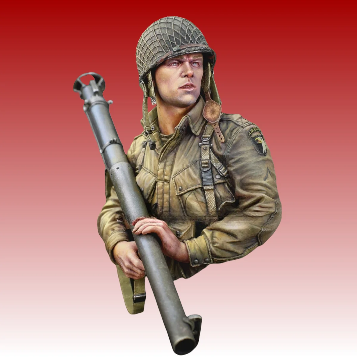 

1/10 resin unpainted model kit, bust US 101st Airborne Division equipped with bazooka Unassembled and unpainted GK