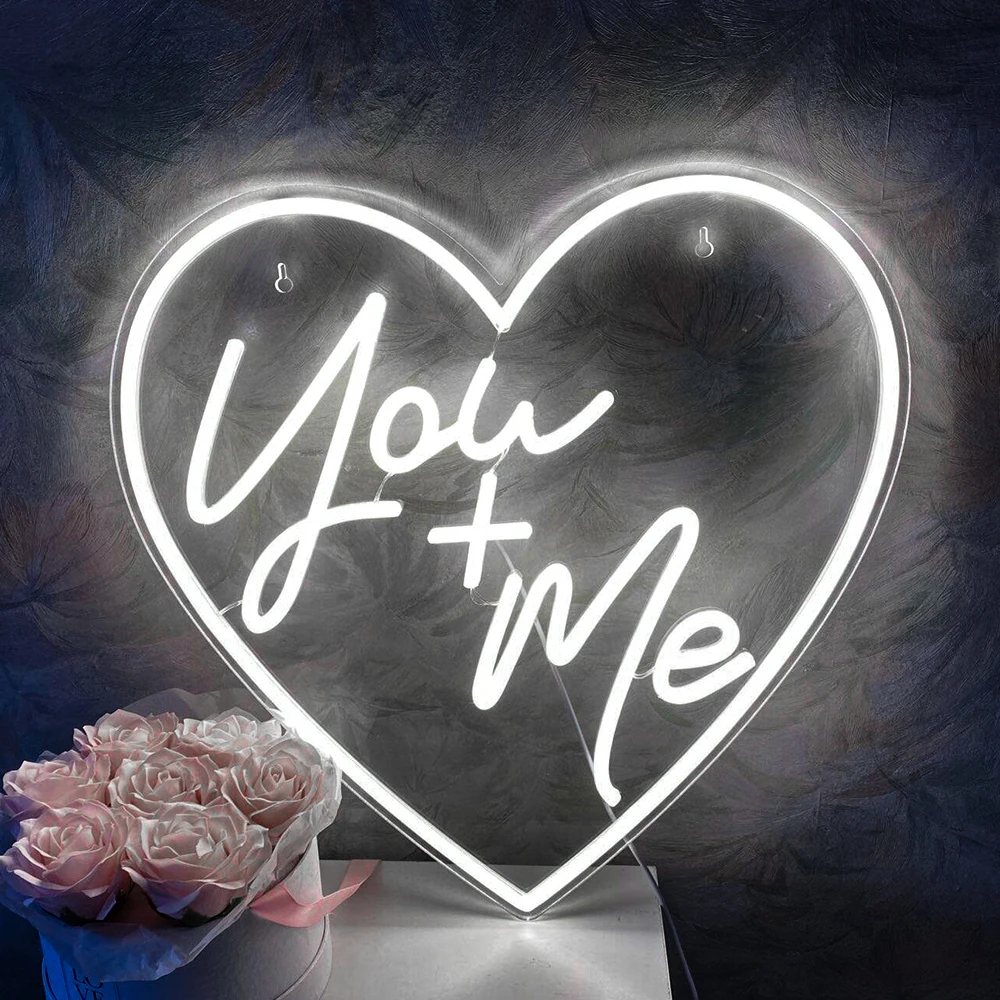 

Ineonlife Neon Light Custom you and me Wedding Party Reception Room Decoration Mural Sign Romantic Personalized Proposal Gift