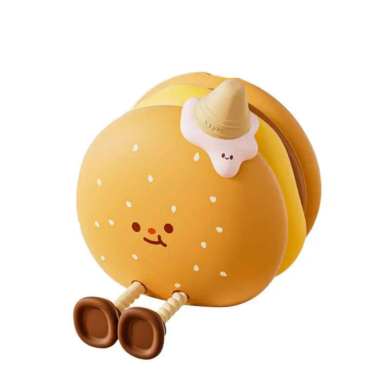 Burger Night Light 3 Levels Brightness Adjustable Bedside Lamp Cell Phone Holder Design Touch Control Desk Light For Women And