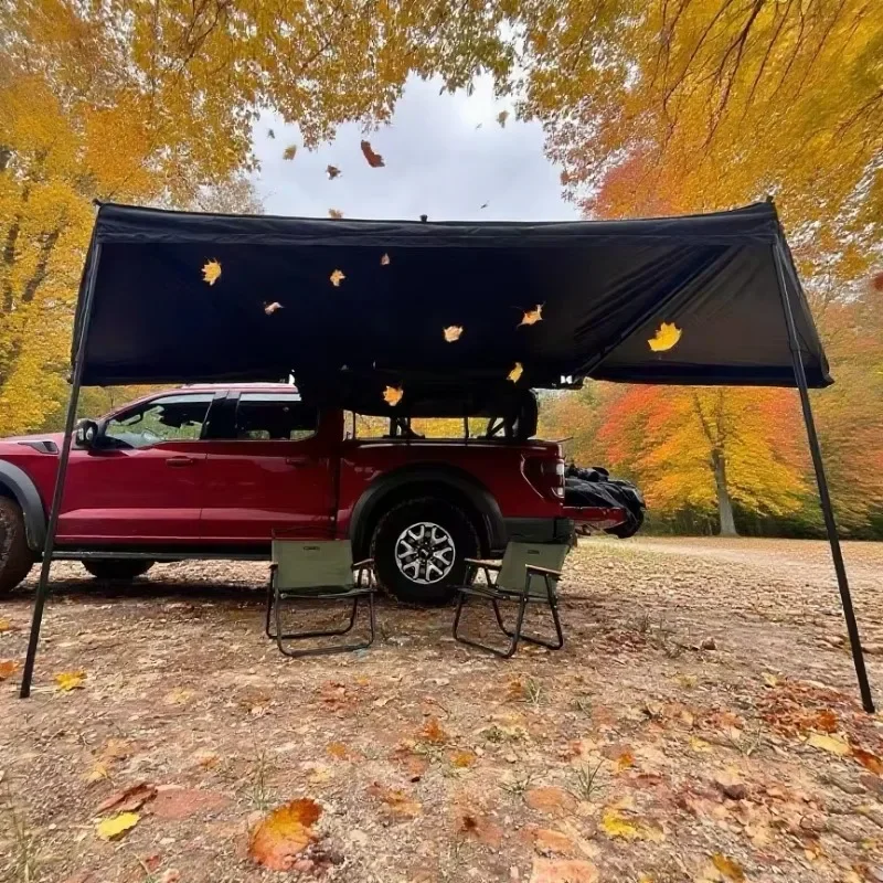 

180 Degree Car Side Awning Sun Shelter for Camping with Durable Aluminum Pole