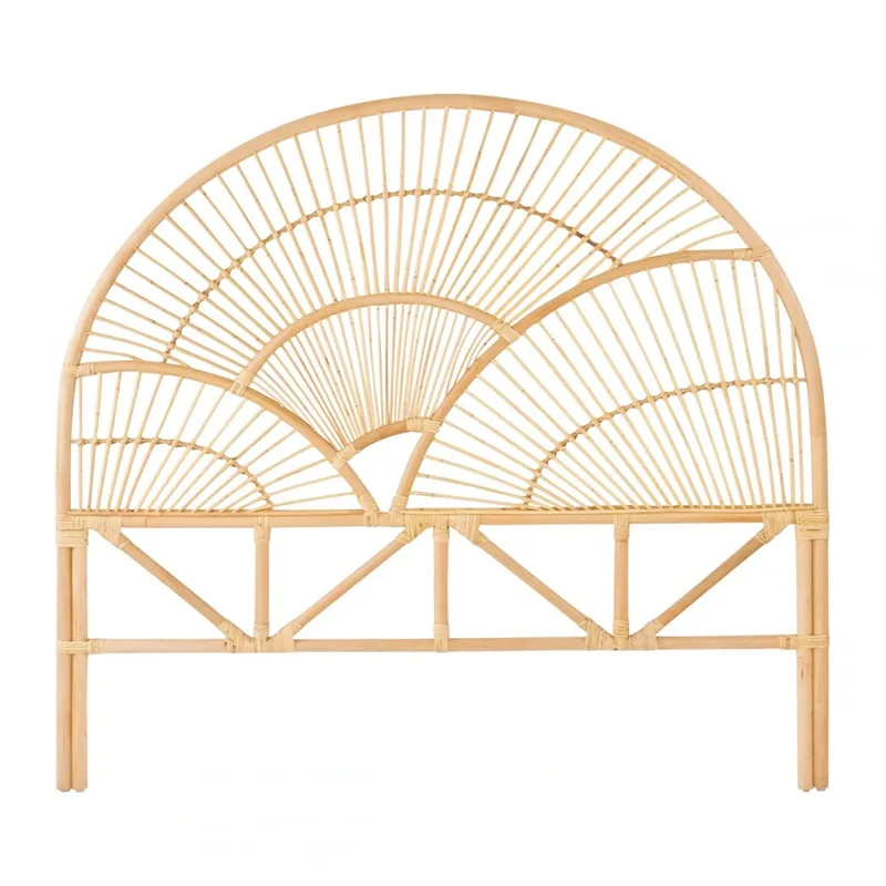 Nordic rattan headboard B & B model room background floor decoration ins natural rattan bed backrest