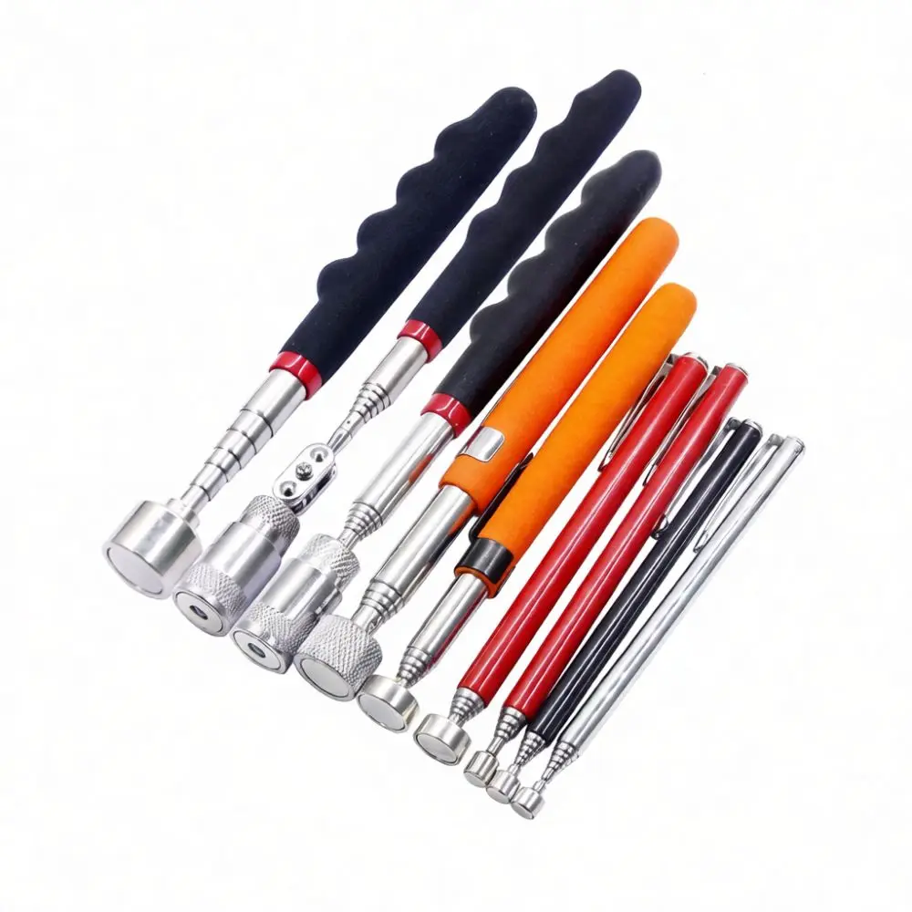 Telescopic Magnet Picker Stick With Led Illumination Flexible Stainless Steel Grabber For Garage Workshop Hardware Tool