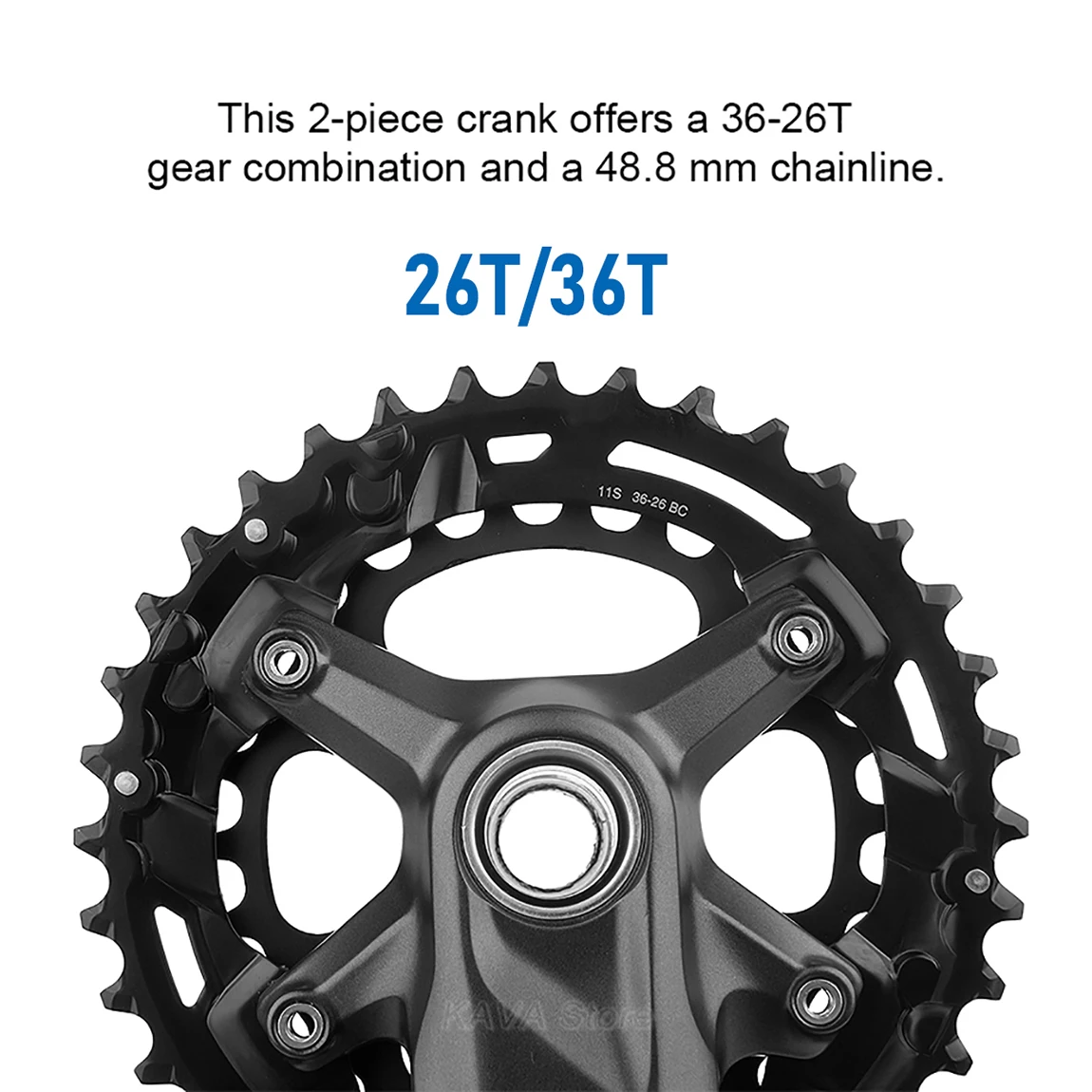 Shimano Deore 11-fach Kettenblatt M5100 Integriertes Kurbelgarnitur-Set MTB 10 11 12 Gang Pedivela 34T 36T 38T 32T Crown Fahrradkurbel – Detail 3