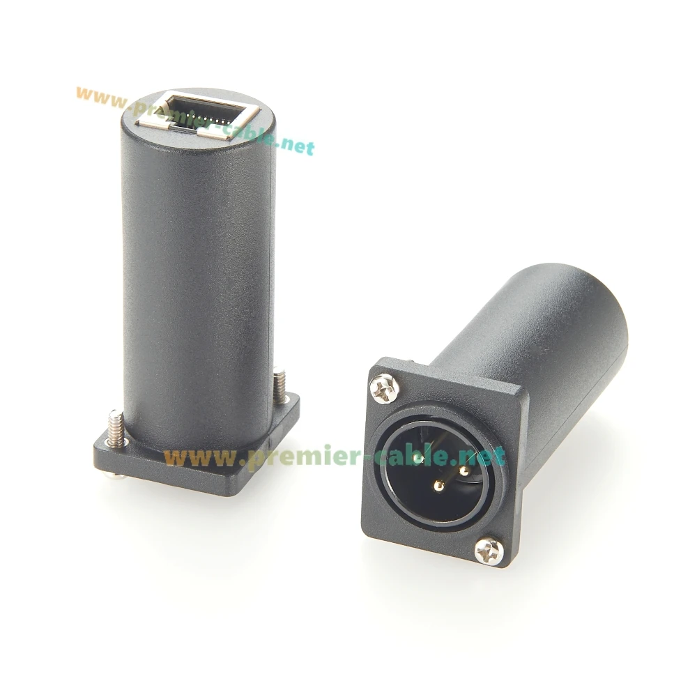 D série montagem em painel xlr 3pin macho para rj45 fêmea adaptador de chassi para dmx512 DMX-CON controlador gravação de palco
