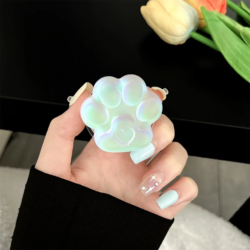 New Korean Laser Matte Cat's Paw Magnetic Phone Holder Grip Tok Universal Smart Tok for IPhone Samsung Stand Socket for Magsafe