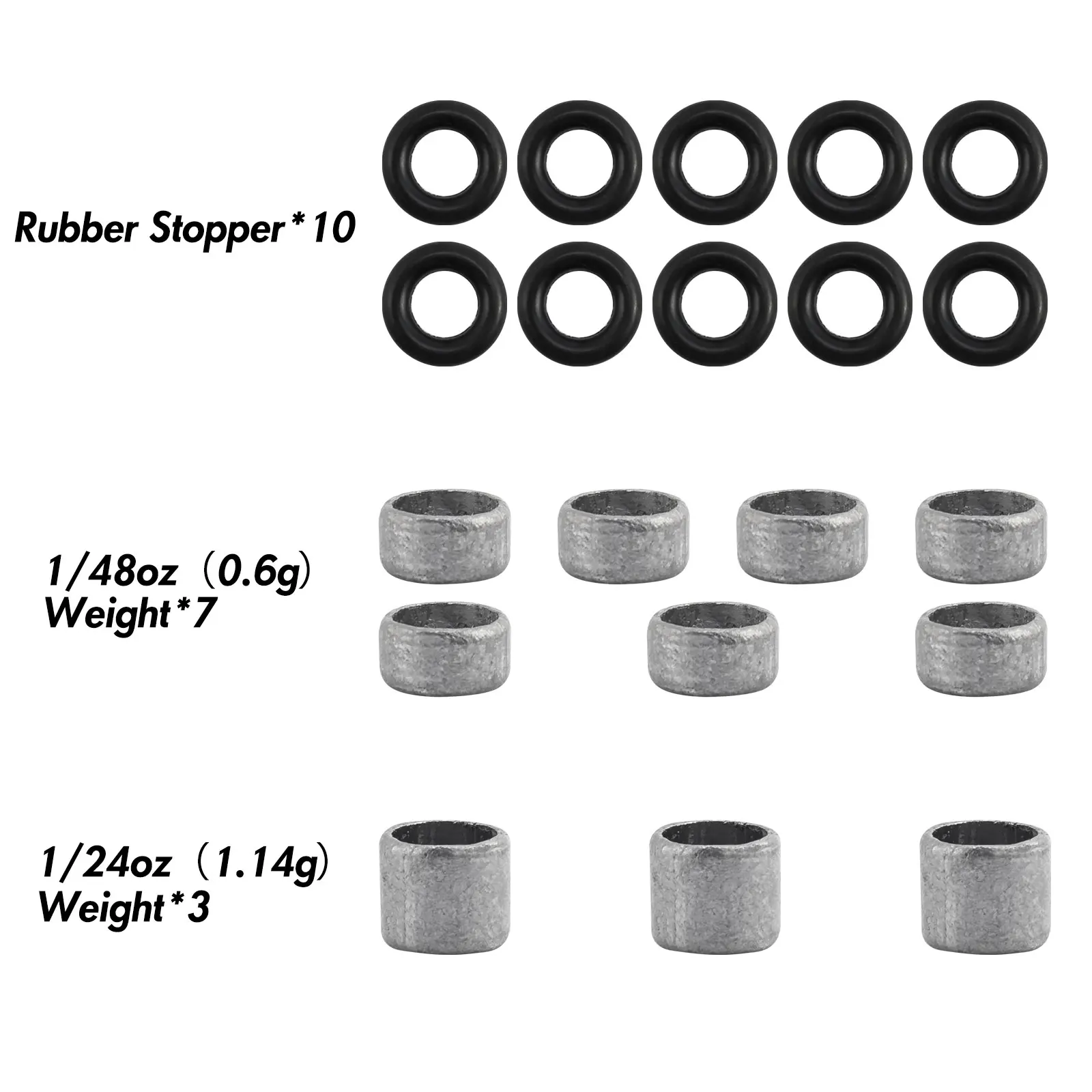 Imagem -04 - Pesca Float Ajustador para Slip Bobber Rubber Stopper Pesca Peso Sinker Balsa Float Madeira Água Salgada Controlador 20 Pcs