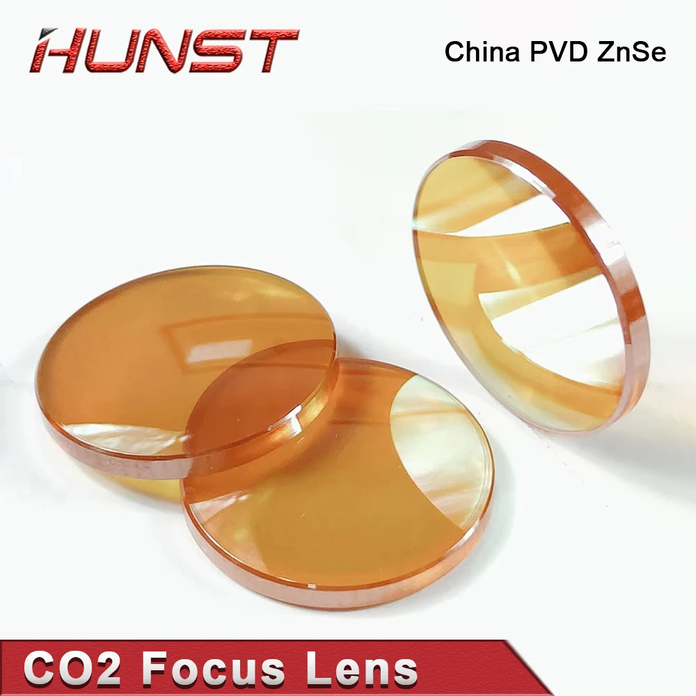 HUNST China Co2 PVD ZnSe Focus Lens Dia 12mm 18mm 19.05mm 20mm FL 38.1 50.8 63.5 76.2 101.6mm For Laser Engraving Cutting Machin