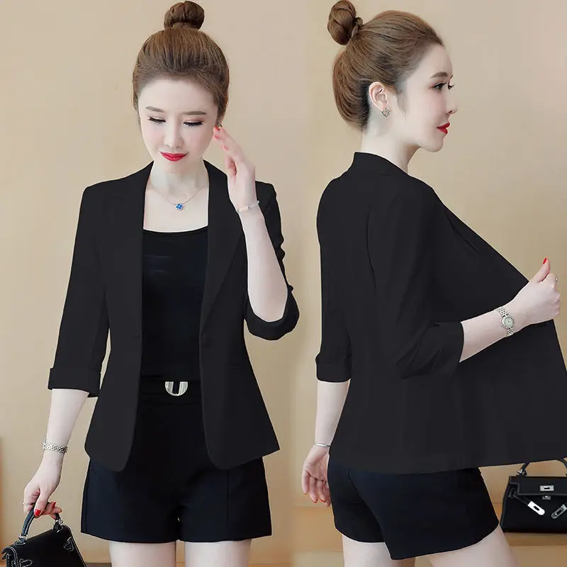 Mulher elegante e jovem blazer waffle sem botão bordado bloqueado adequado meia vida hit conjunta gracioso temperamento hipsters