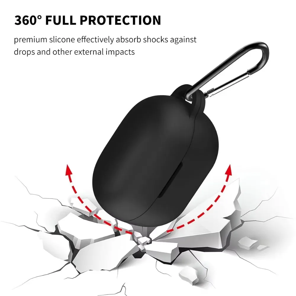 ป้องกันซิลิโคนกรณี Soft Shock Scratch ป้องกันสําหรับ JBL Tune 115 TWS 115TWS หูฟังไร้สาย True Wireless พร้อมพวงกุญแจ