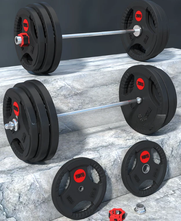 Black PU Material Bumper Plate  Gym Weighted Plate