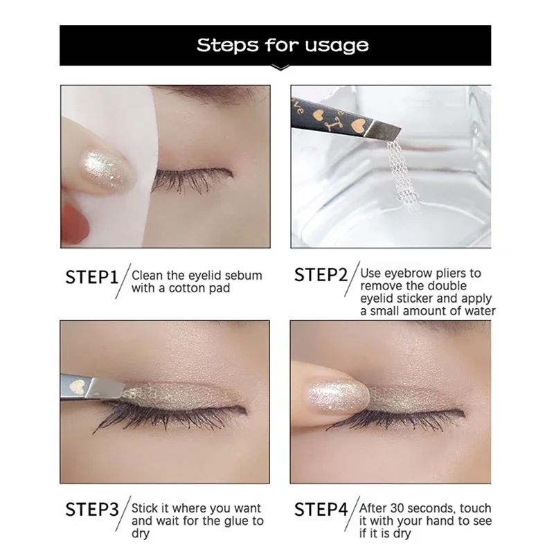 360 stücke Make-Up Klar Grau Beige Augenlid Streifen Große Augen Unsichtbare Doppel Falten Augenlid Schatten Band Aufkleber Schönheit Werkzeug – Detail 7