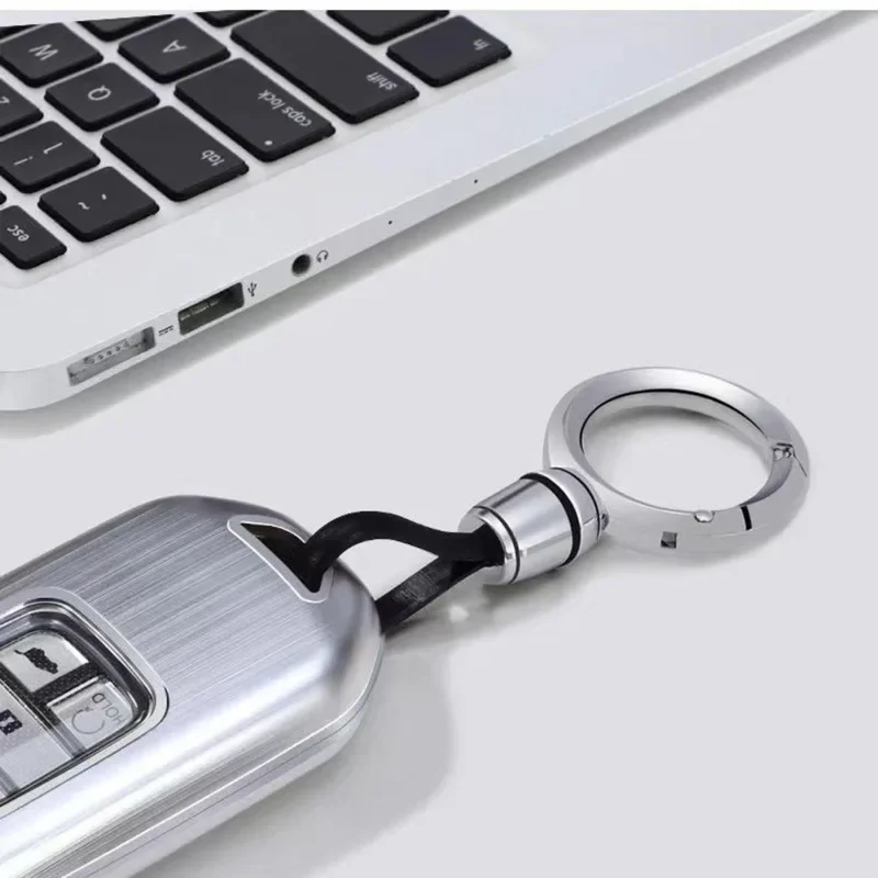 Car keychain metal circular high-end men's waist hanging anti lost keychain pendant popular simple ring hanging buckle