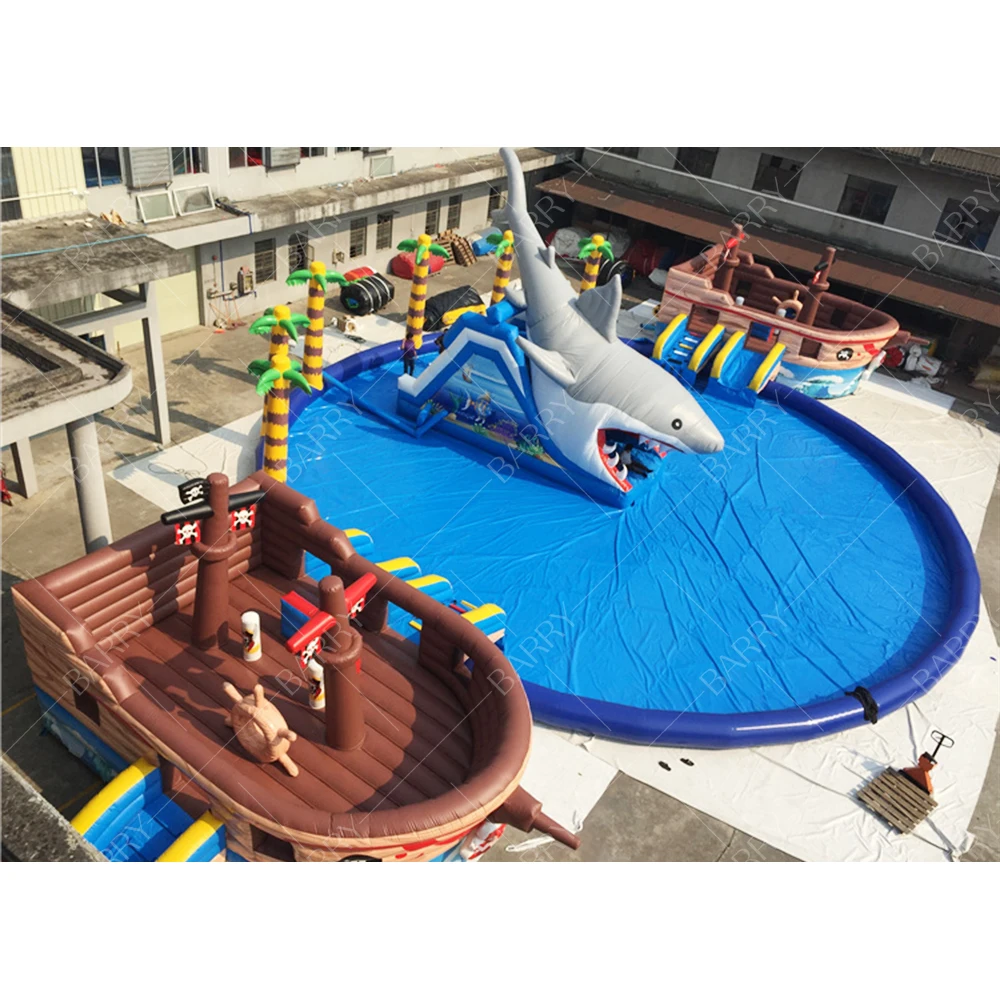 Tobogán Acuático Inflable con Piscina