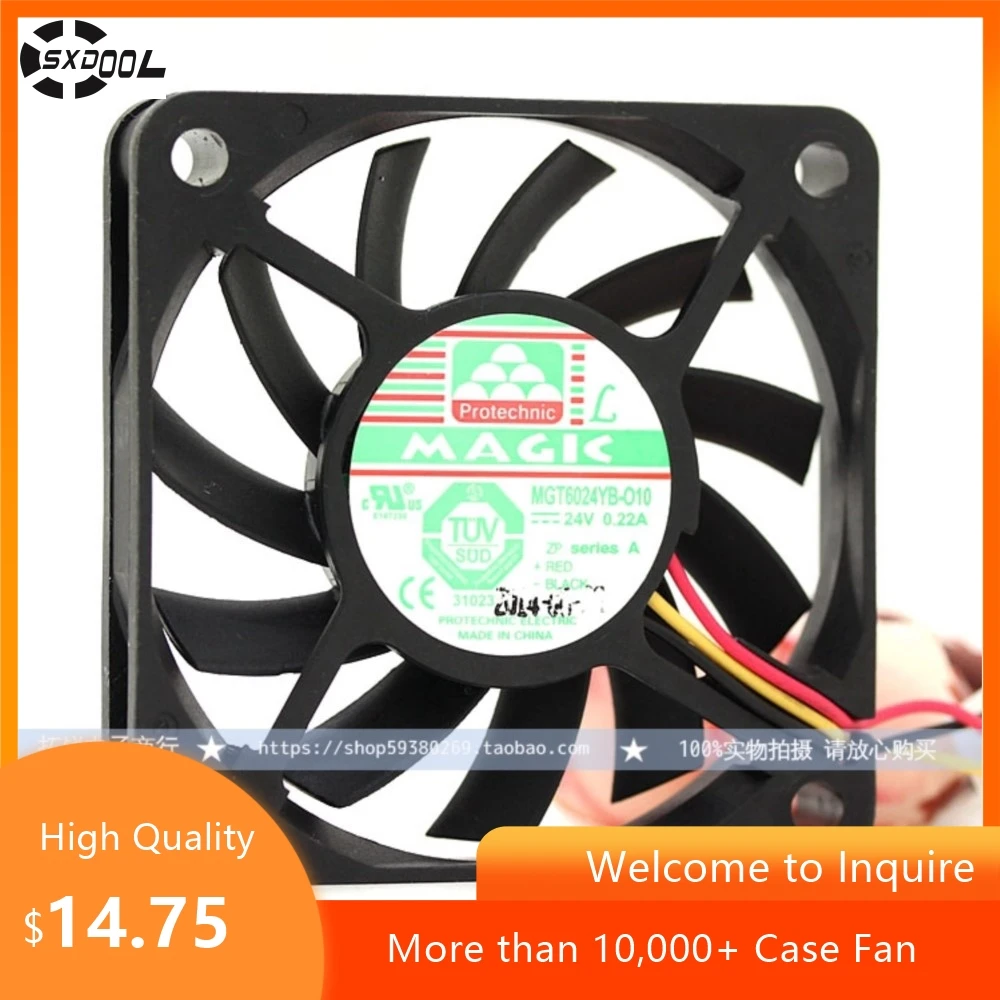60mm Magic MGT6024YB-O10 6010 24V 0.22A 6CM Double Ball Durable Cooling Fan
