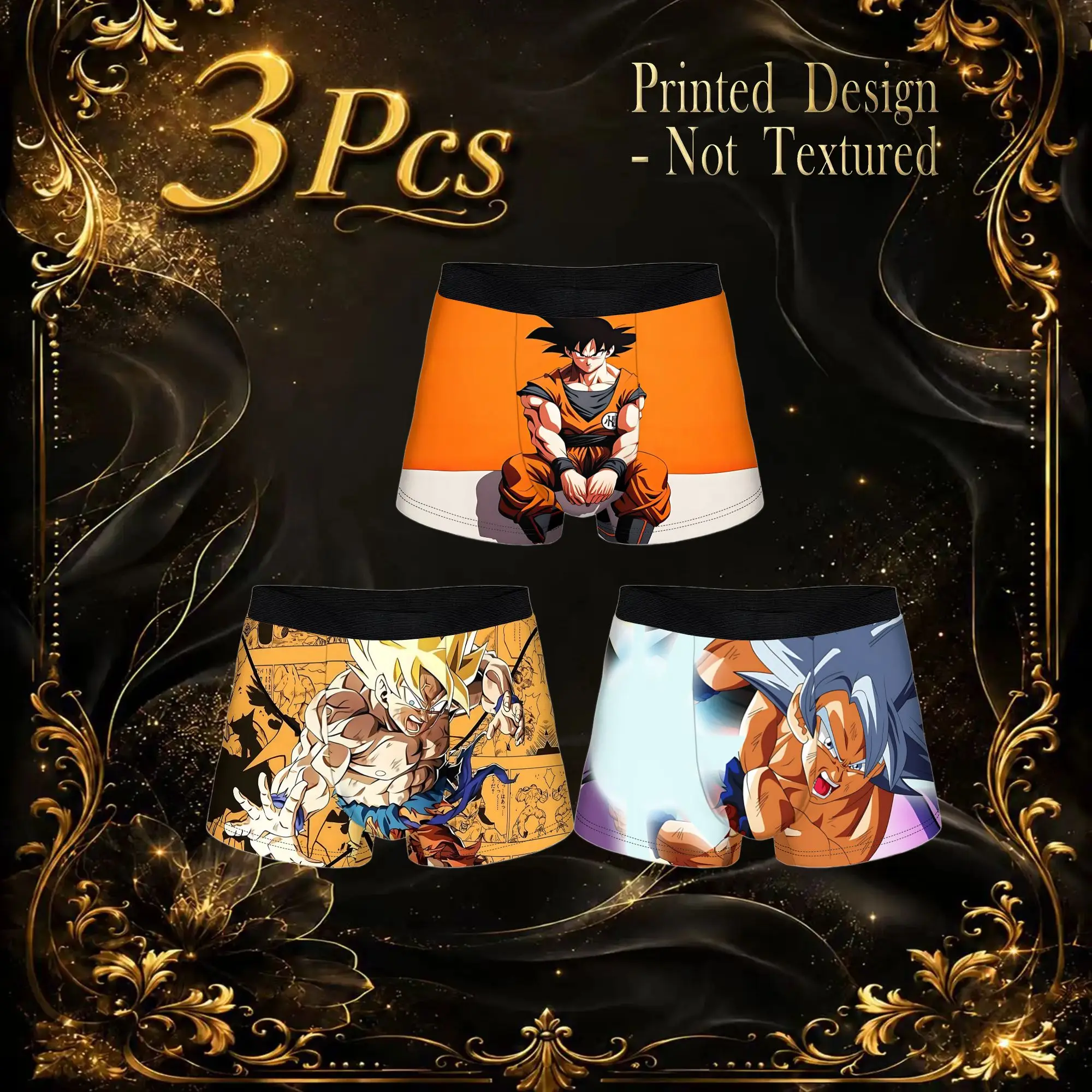 3Pcs Dragon Ball Goku boxers funko Underpants Breathbale Panties Men's Underwear Ventilate Shorts Boxer Briefs