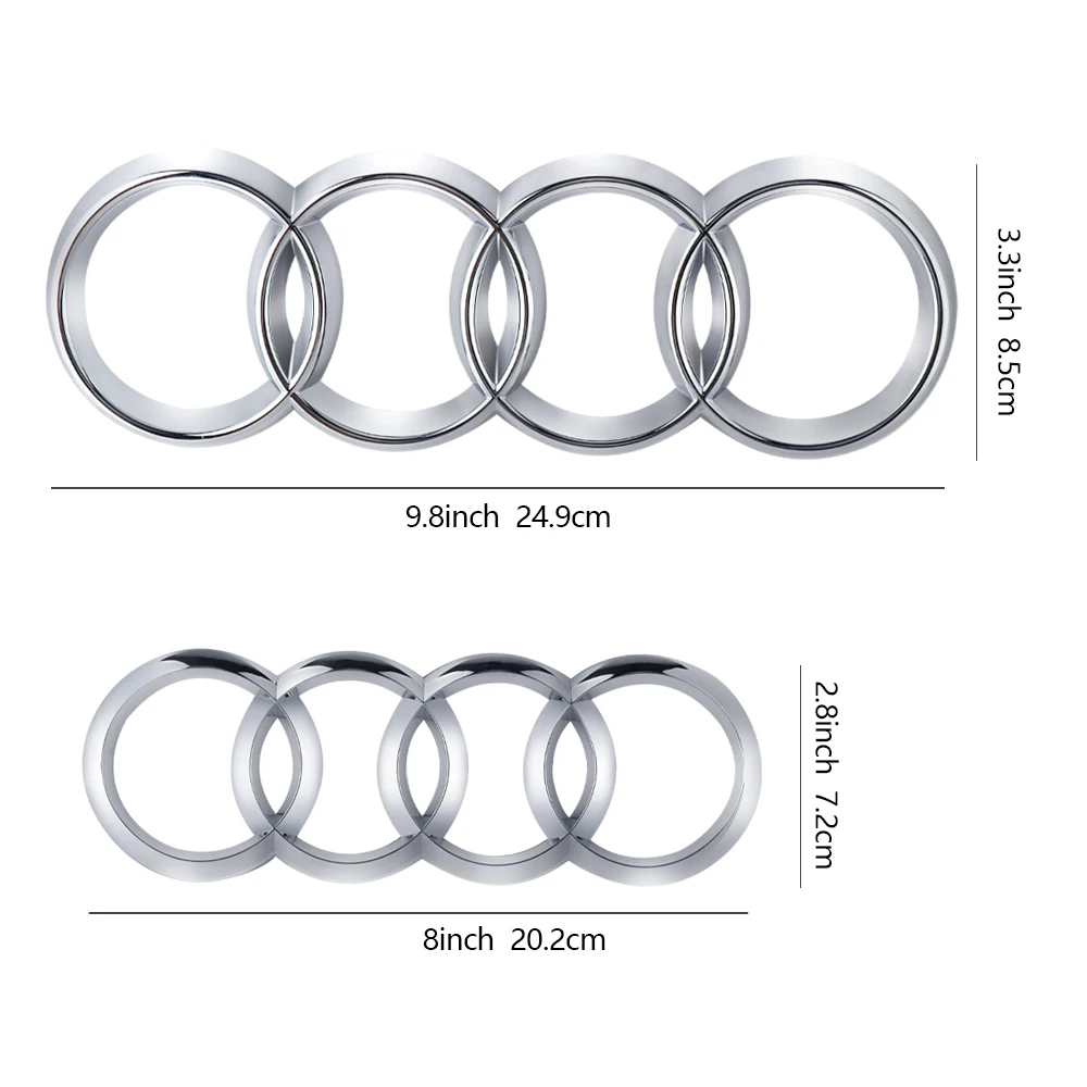 3D ABS Original Car Front Rear Trunk Emblem Replacement Stickers For AUDI A3 A4 2020 2021 2022 2023 S4 Auto Refit Accessories