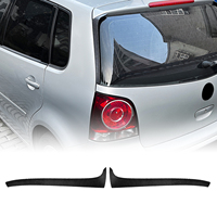 For Volkswagen VW Polo 9N 2001-2009 Rear Window Side Spoiler Wing Trim Carbon Fiber Look/Gloss Black Tail Windshield Cover Lip