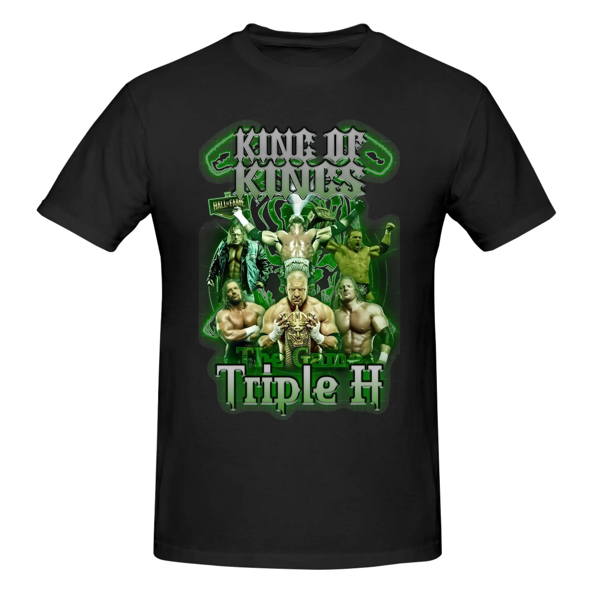 1 Piece King of Kings Graphic Funny 100% Cotton T-Shirt Triple-H Tees Tops For Men