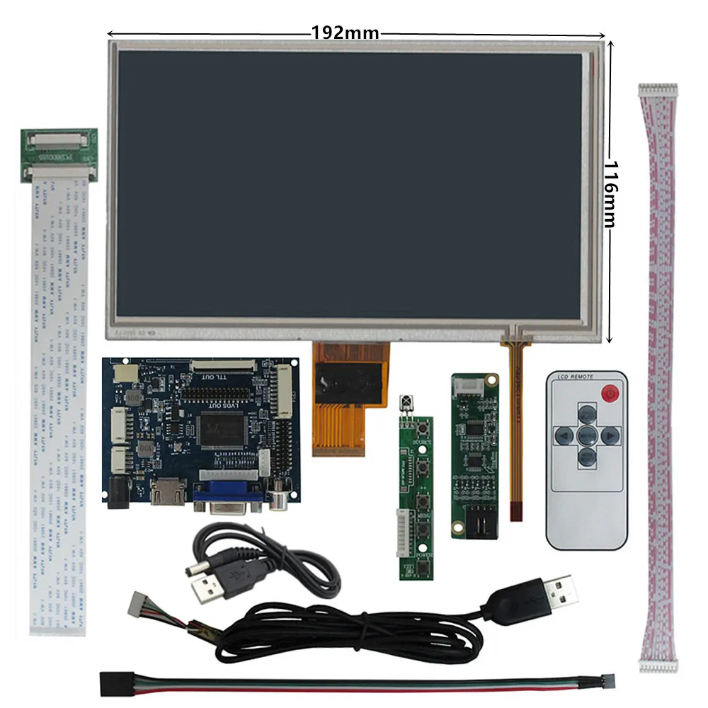 

8-дюймовый ЖК-экран HDMI-совместимый VGA AV драйвер плата управления дигитайзер сенсорный экран для Raspberry Pi DIY комплект монитора