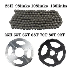 25H Chain 98/108/138 links 55T 65T 68T 70T 80T 92T Rear Sprocket for 47CC 49CC Mini Moto ATV Quad Dirt Pit Pocket Bike