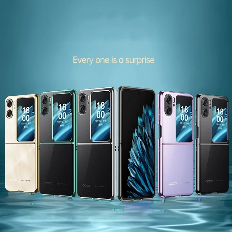 Ultra Thin Plating Phone Case For Oppo Find N2 FindN2 Flip N2Flip 5G Hard PC Clear Camera Protect Back Cover Shell