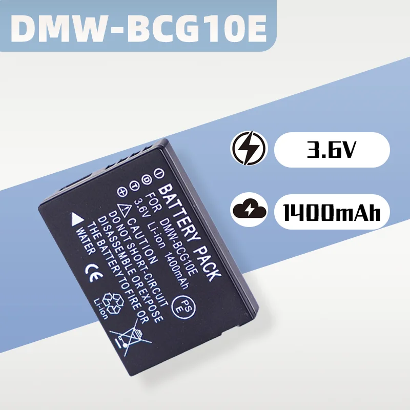 

Аккумулятор 3,6 В 1400 мАч DMW-BCG10E BCG10 BCG10E для цифровой камеры Panasonic Lumix DMC-TZ7 DMC-TZ8 DMC-TZ10 DMC-TZ18 DMC-3D1
