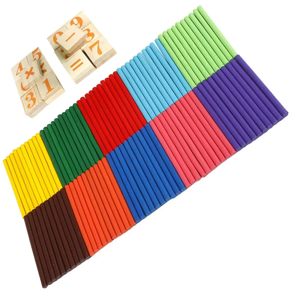 Wooden Arithmetic Number Rods Kids Educational Toys Montessori Learning Tools Preschool Puzzle Enrich Imagination Improve