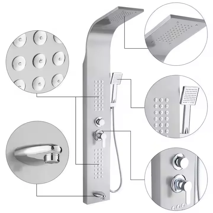 304 Stainless Steel Bathroom Waterproof Shower Flush Wall Panel with Shower Panel Wall Kit