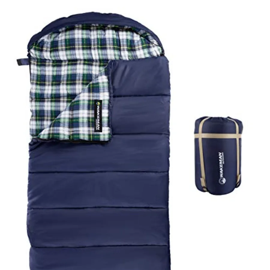 

Sleeping Bag - Lightweight Envelope-Style 32F Rated Outdoor Sleeping Bag with Hood and Carry Case for Backpacking, Camping and