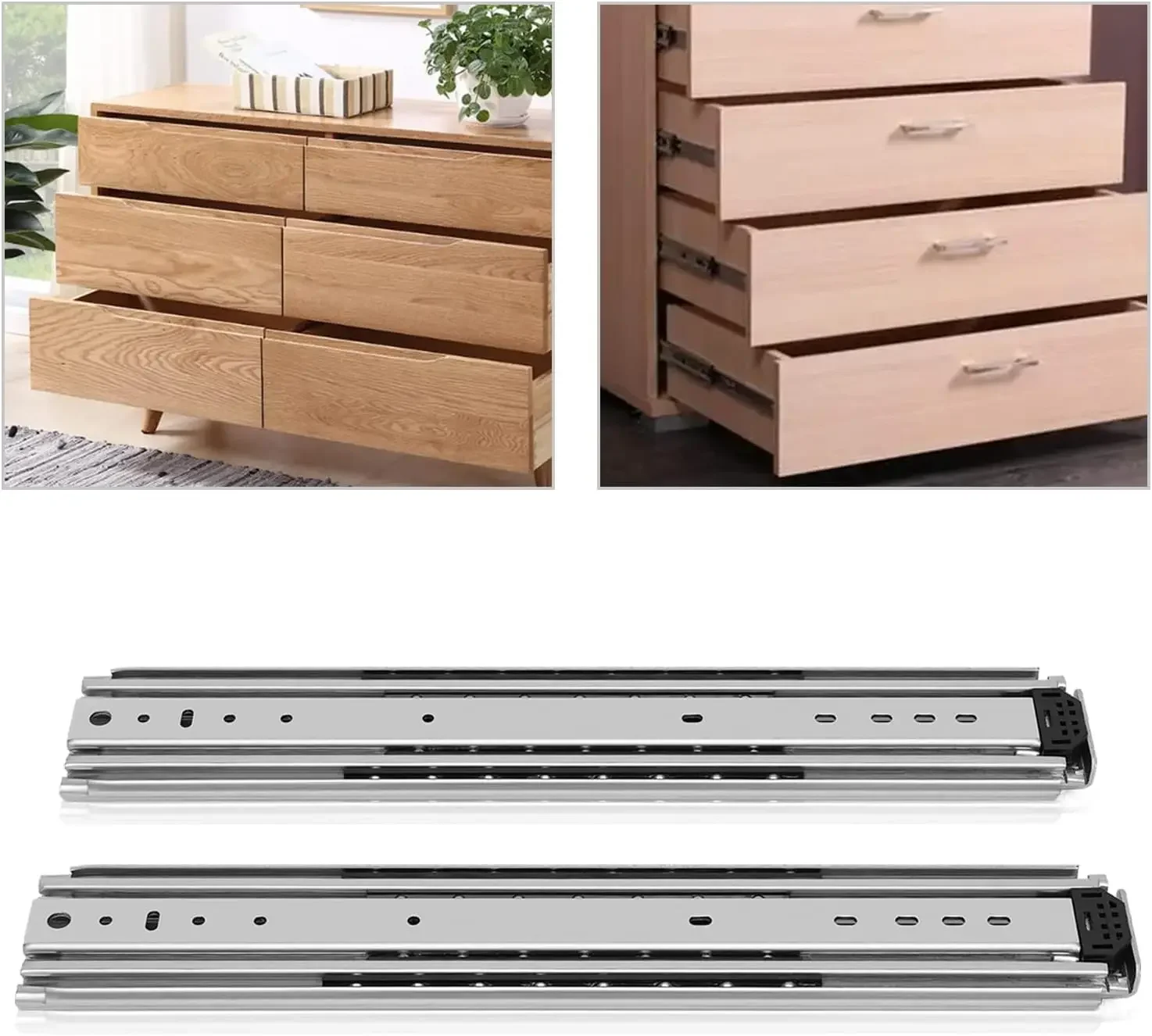 

56"Heavy Duty Drawer Slides 500LBFull Extension Ball Bearing Slides with Galvanized Finish-Side Mount Industrial Drawer Runners