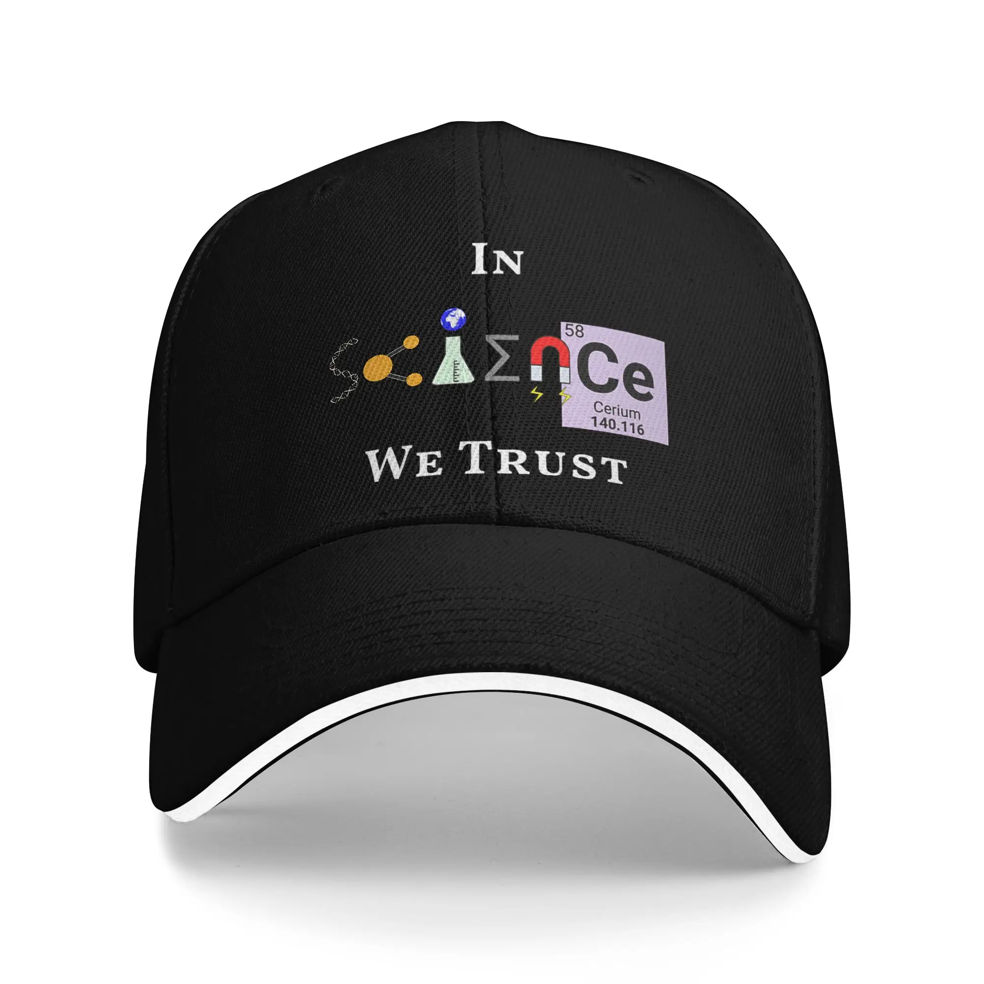 In Science We Trust Science Pun Baseball Cap  Men Women Design Trucker Hat Summer Casual Outdoor Sports Breathable Snapback Cap