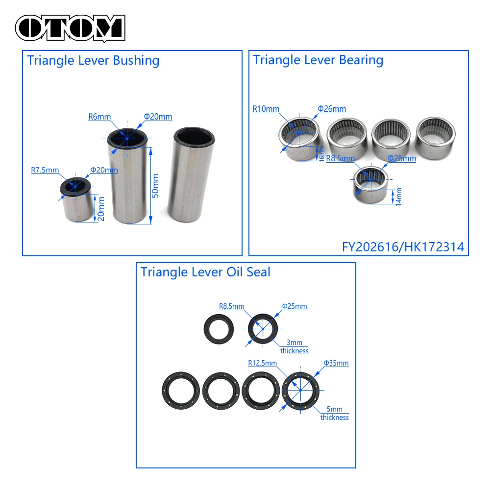 OTOM NC250 NC450 Motorcycle Swing ARM Triangle Lever Linkage ARM Needle Bearing Oil Seal Bushing For KEWS K16 K18 Pit Dirt Bike