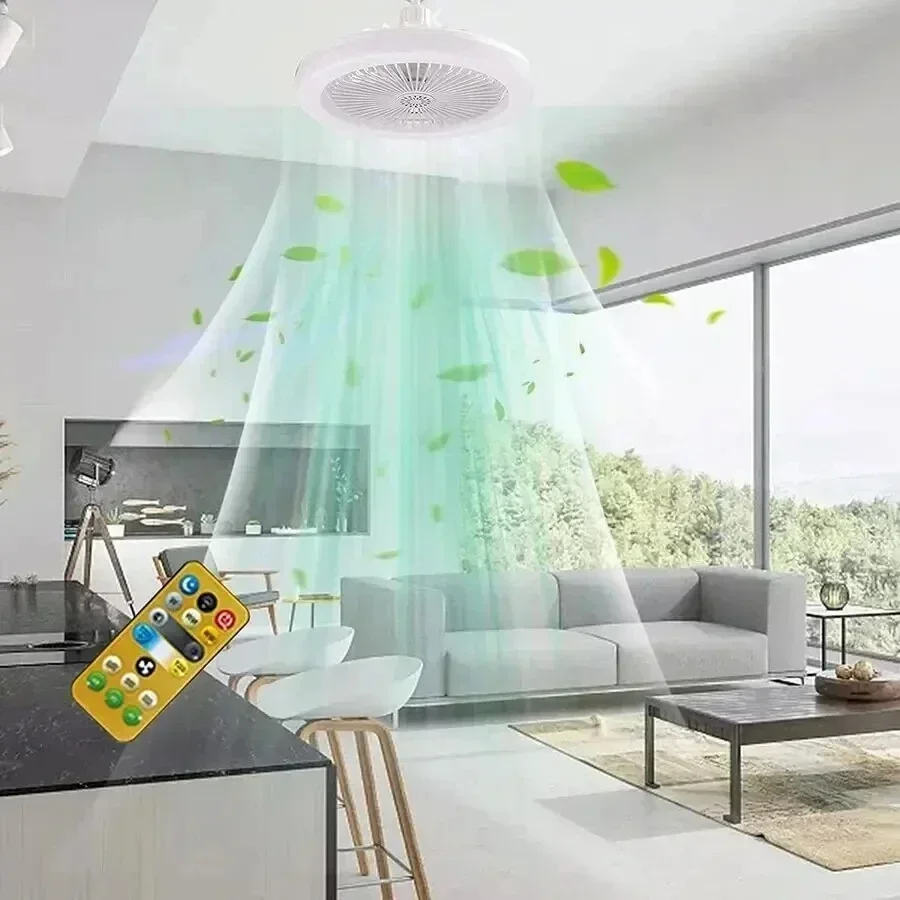 Intelligenter 3-in-1-Deckenventilator mit fern gesteuerter Beleuchtungs lampe e27 Konverter sockel 85-265V Beleuchtungs sockel für Schlafzimmer und Wohnzimmer